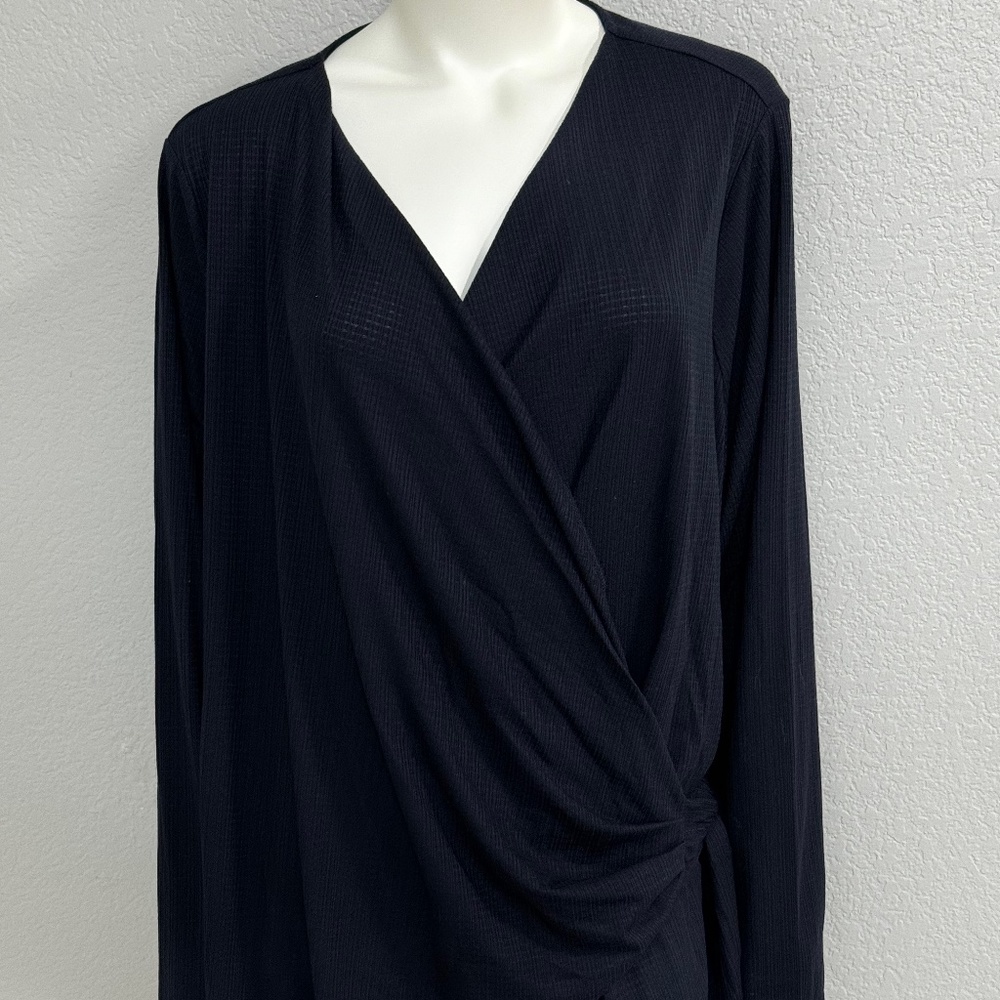 NWT Lane Bryant Navy Faux Wrap Top